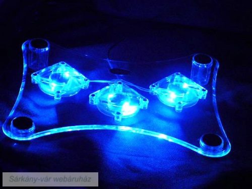 3 ventilátoros laptop és notebook hűtő