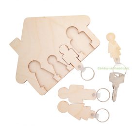 Homey Plus családi fali kulcstartó, nyírfából- 4 fős