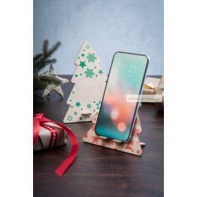 Karácsonyi fa asztali mobiltelefon-tartó, 70×145×57 mm
