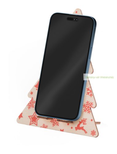 Karácsonyi fa asztali mobiltelefon-tartó, 70×145×57 mm