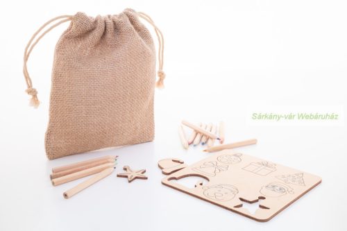 Xmas karácsonyi színezős logikai formakereső, 8 figura,12 ceruza