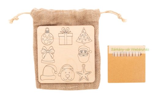 Xmas karácsonyi színezős logikai formakereső, 8 figura,12 ceruza
