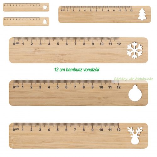 Karácsonyi vonalzó bambusz, 12cm