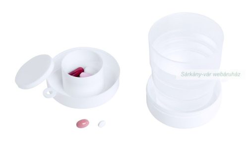 Berty  összecsukható úti pohár, gyógyszer tartóval, 220ml