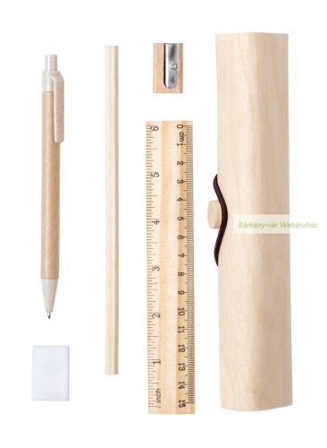 Outline írószerkészlet fa tolltartóban, 200×37×44 mm