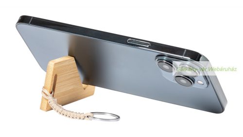 Bambusz mobiltelefon-tartós kulcstartó.