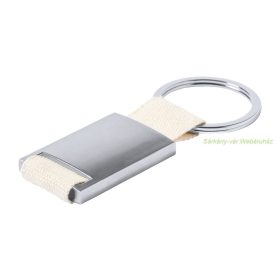 Coxil fém kulcstartó pamut pánttal,  28×65×6 mm