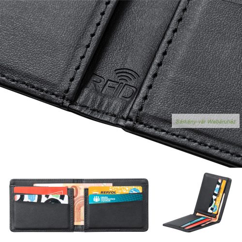 Gulden RFID pénztárca, 6 bankkártyatartó rekesszel