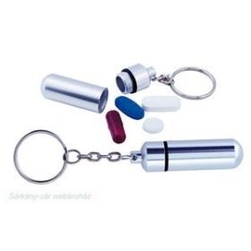 Alumpill alu gyógyszertárolós kulcstartó,  ø 14×52 mm