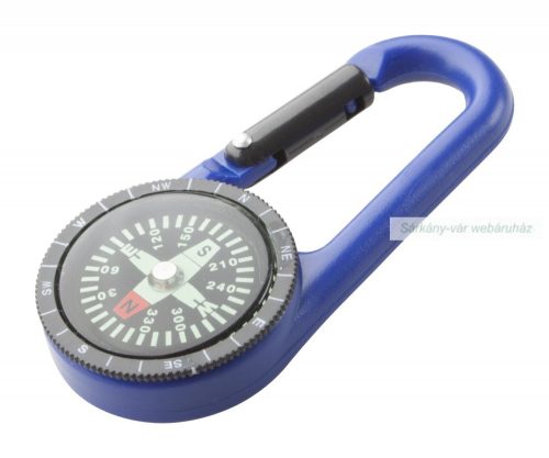 Műanyag karabiner iránytűvel, 30×69×10 mm
