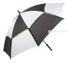 Budyx fekete-fehér, szélálló golf esernyő. 