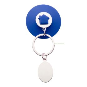 Halman házikó öntapadó korongos fém kulcstartó.