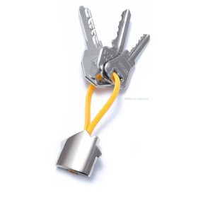 Bolky  kulcstartó házikó forma,  gumi hurok.