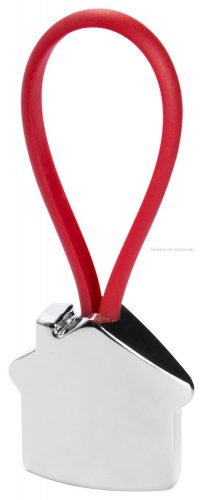 Bolky  kulcstartó házikó forma,  gumi hurok.