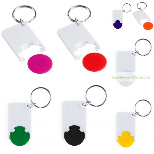 Zabax kulcstartó bevásárlókocsi érmés