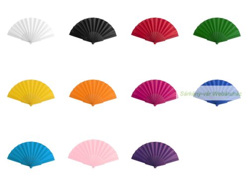 Costa textil legyező műanyag vázzal, 43×23 cm