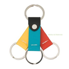 Tricolor kulcstartó,  4 fém karikával