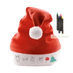 Színezhető Mikulás sapka 4 db zsírkrétával