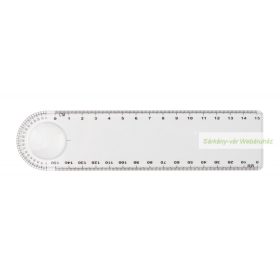 Linear vonalzó nagyítóval, 15 cm