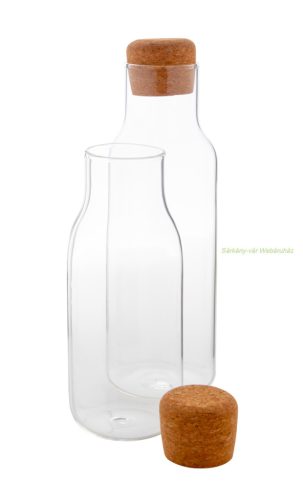 Boroszilikát üveg vizeskancsó parafa tetővel, 600 ml