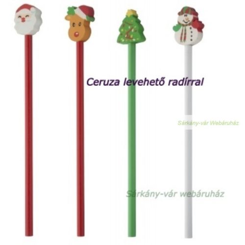 Ceruza levehető radírral karácsonyi figurás