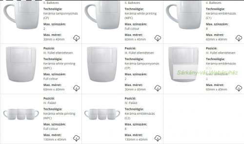 Minőségi porcelán bögre, 350ml