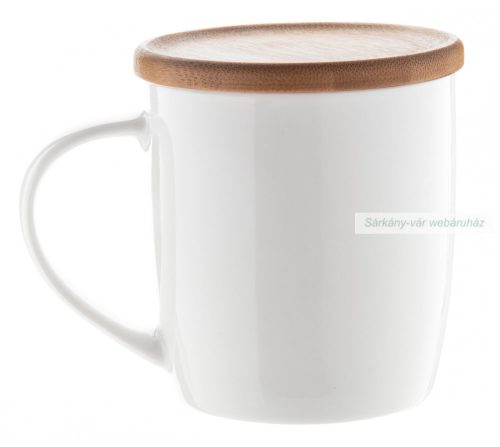 Hestia  minőségi porcelán bögre, tetővel, 320ml