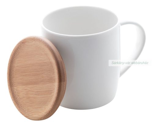 Hestia  minőségi porcelán bögre, tetővel, 320ml