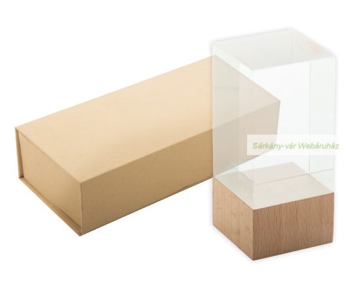 Polofi üvegtrófea bükkfa alappal