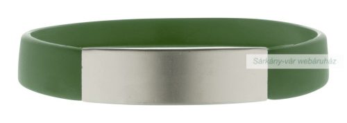 Platty szilikon karkötő, alumínium lemezzel, 202×12×3 mm