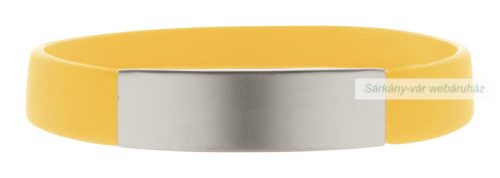 Platty szilikon karkötő, alumínium lemezzel, 202×12×3 mm