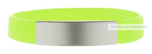 Platty szilikon karkötő, alumínium lemezzel, 202×12×3 mm