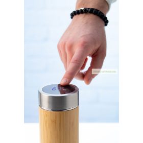 Temboo hőmérős bambusz termosz, 500 ml