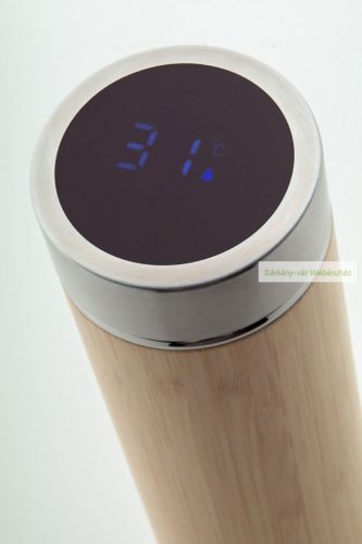 Temboo hőmérős bambusz termosz, 500 ml