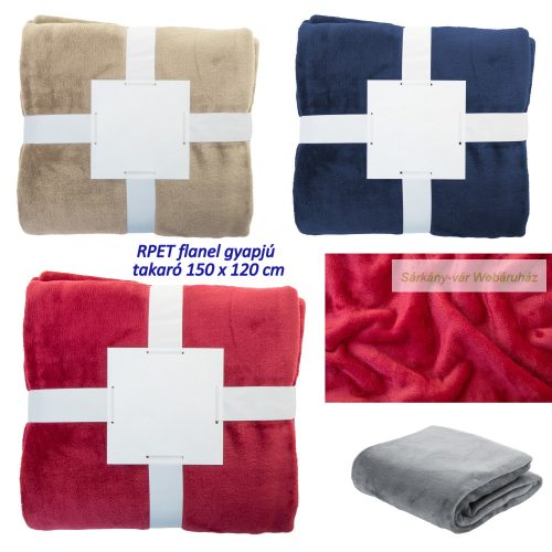 RPET flanel gyapjú takaró, 260 g/m²