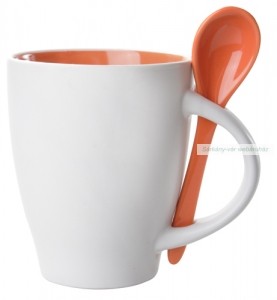 Spoon kerámia bögre kanállal, 300 ml