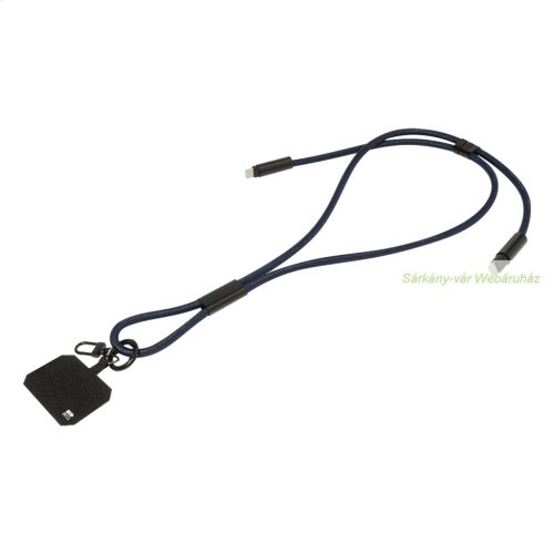 HolCharge 60 W-os RPET mobiltartós nyakpánt kábellel