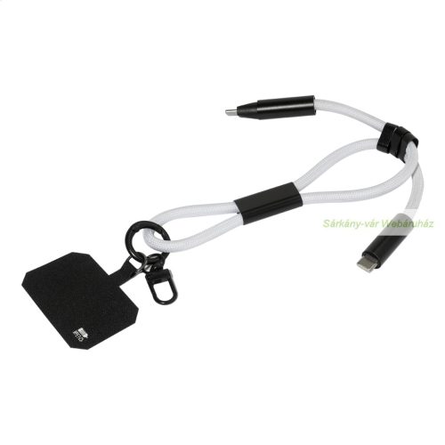 CuffCharge 60 W-os RPET mobiltartós csuklópánt kábellel