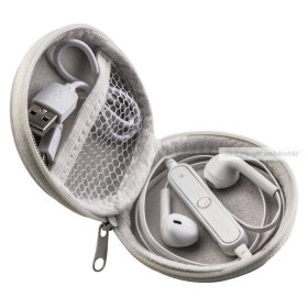 Bluetooth fülhallgató hangerőszabályzóval, tokkal