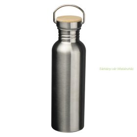 Bingöl fém kulacs, szivárgásmentes bambusz fedő, 800ml