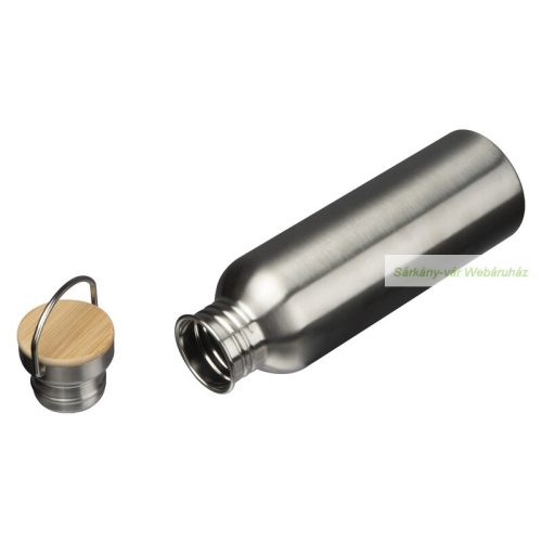 Bingöl fém kulacs, szivárgásmentes bambusz fedő, 800ml