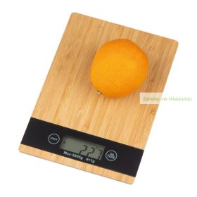 Digitális bambusz konyhai mérleg, 5 kg-ig
