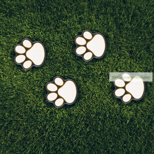 LED szolár lámpa, kutya lábnyom,  műanyag, 360 cm