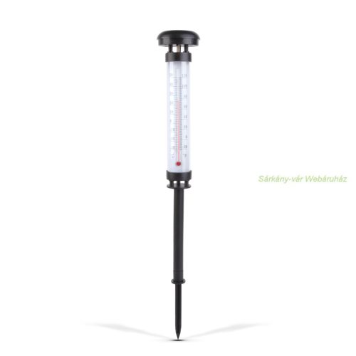 Szolár kerti hőmérő, hidegfehér LED - 6,3 x 44,5 cm