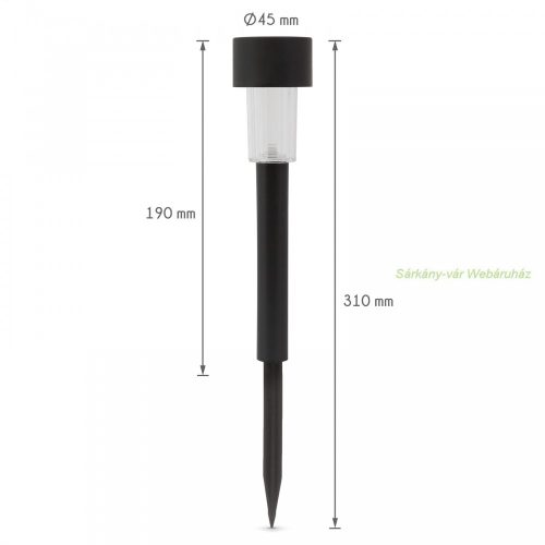 LED kültéri szolár lámpa, hidegfehér, 300 x Ø45 mm