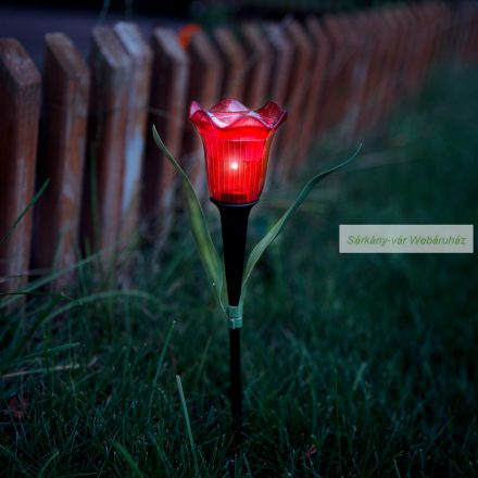 LED szolárlámpa, tulipán.