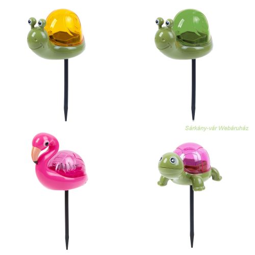Leszúrható szolár, teknős, flamingó, csiga-10 x 6 x 15 cm