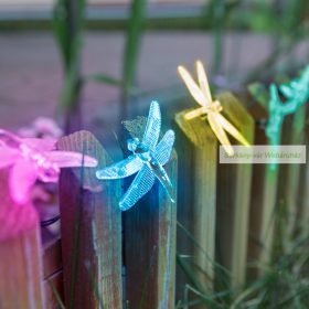 LED szolár fényfüzér, szitakötő - 2,9 m