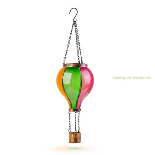 Felakasztható szolár lámpa - hőlégballon - lángeffekt