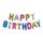3D Születésnapi "Happy Birthday" lufi, többszínű 